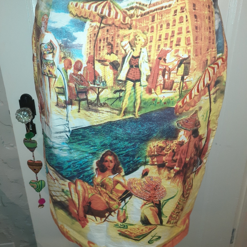 "Summer Swimming Pool " pencil skirt
